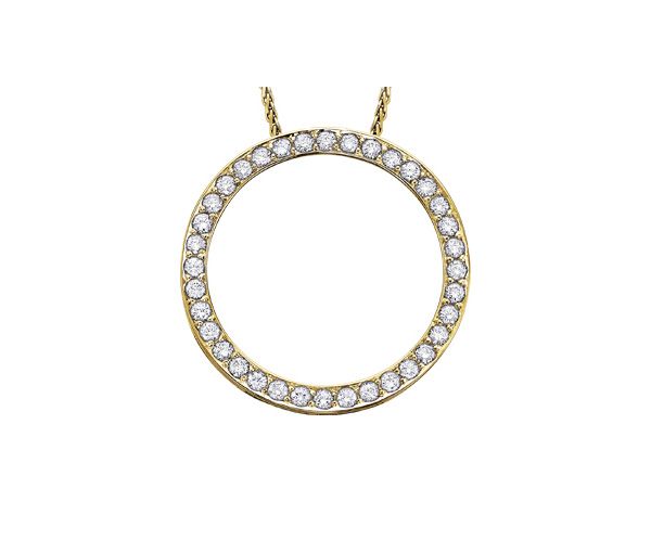 PENDENTIF CERCLE DE VIE EN OR 10K SERTI DE DIAMANTS